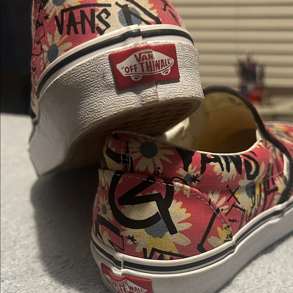 Vans Pink and Yellow Graphic Sneakers